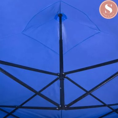 TOLDO PLEGABLE 3 X 3 METROS IMPERMEABLE COLOR AZUL TERRAZA - 2