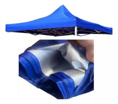 LONA CARPA REPUESTO TOLDO PLEGABLE 3X3 MT FILTRO UV COLOR AZUL - 1