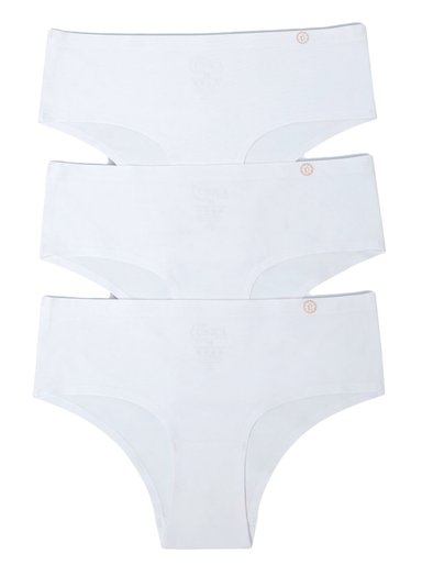 PACK X3 CALZÓN MUJER UNICA LINGERIE PANTALETA MICROFIBRA SIN DEMARCACIÓN BLANCO - 1