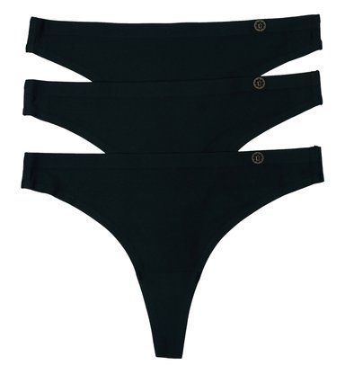 PACK X3 CALZÓN MUJER UNICA LINGERIE COLALESS MICROFIBRA SIN DEMARCACIÓN NEGRO - 1