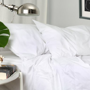 SET SÁBANAS LE NUIT PERCALE KING 300 HILOS ALGODÓN PIMA PERUANO BLANCO LISO X2 - 8