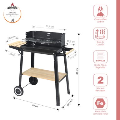 PARRILLA A CARBÓN OHIO BLACK - 3