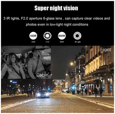 DASH CAM A68 MODELO CÁMARA DUAL 1080P AMPLIO ÁNGULO DE 150° GRABACIÓN CONTINUA - 9