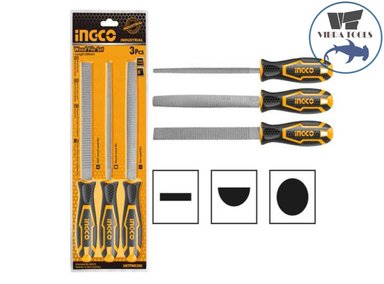 SET HERRAMIENTAS INGCO LIMAS 3 PIEZAS ESCOFINAS 8 PULG MADERA INDUSTRIAL - 1