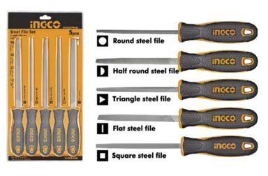 SET HERRAMIENTAS INGCO LIMAS 5 PIEZAS 8 PULGADAS ACERO INDUSTRIAL - 3