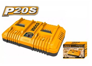 CARGADOR INGCO RÁPIDO DOBLE BATERÍAS 20V 2/4/5 AH INDUSTRIAL - 3