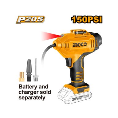 COMPRESOR INFLADOR INGCO INALÁMBRICO 20V 150 PSI CACLI2018 - 8