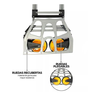 CARRO PLEGABLE SIN MARCA 150 KG 52 X 50 X 115 CM TIPO YEGUA ASA ACERO - 5