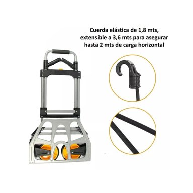 CARRO PLEGABLE SIN MARCA 150 KG 52 X 50 X 115 CM TIPO YEGUA ASA ACERO - 6
