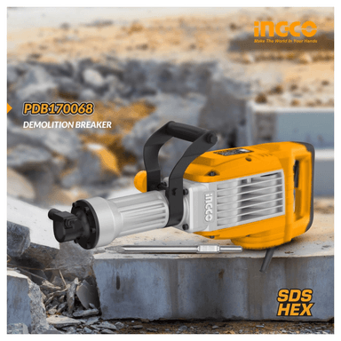 MARTILLO DEMOLEDOR INDUSTRIAL INGCO 1700W SDS HEX 50 JOULES - 7