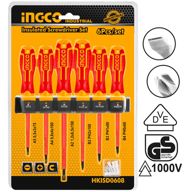 SET DESTORNILLADORES ELECTRICOS AISLADO 6PCS INGCO HKISD0608 - 3