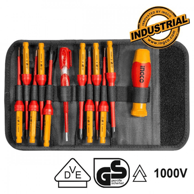 JUEGO 12 PCS DESTORNILLADORES AISLADOS INTERCAMBIABLE INGCO - 4