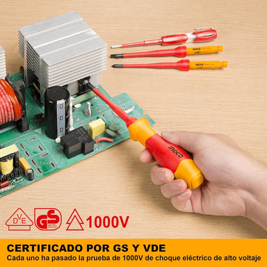 JUEGO 12 PCS DESTORNILLADORES AISLADOS INTERCAMBIABLE INGCO - 11