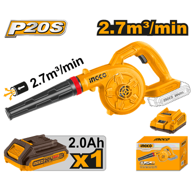 SOPLADOR INALAMBRICO 20V 2.7 M3/MIN INGCO CABLI200281 - 11