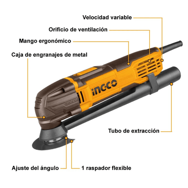 MULTICORTADORA MULTIPROPOSITO ELECTRICA INGCO 300W MF3008-7 - 4