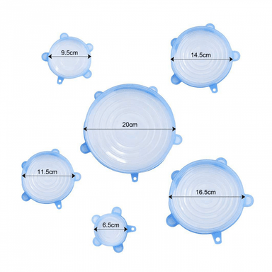 SET 6 TAPAS SILICONA EXTENSIBLE ANTI ESCURRIMIENTOS - 2