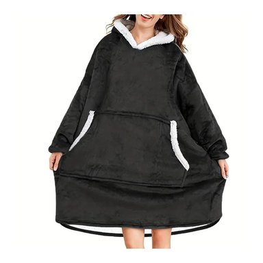 POLERON HODDIE FRAZADA MANTA LUMINOSA CON CAPUCHA SUDADERA PIJAMA - 1