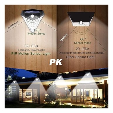 FOCO SOLAR LAMPARA LED SENSOR DE MOVIMIENTO DE PARED T-1622 - 2