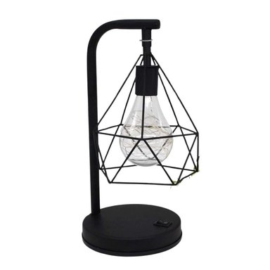 LÁMPARA DE MESA CLICK VENTAS DE METAL DISEÑO DIAMANTE DECORACIÓN HOGAR A PILAS - 1
