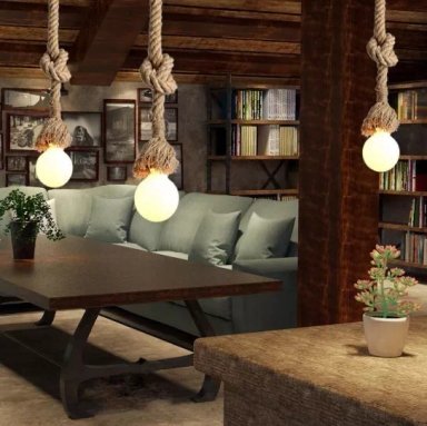 LAMPARA COLGANTE SOGA DECORATIVO VINTAGE E27 - 1