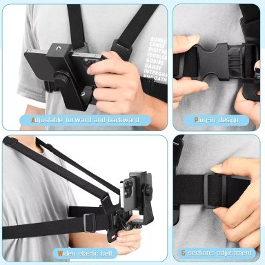 SOPORTE CELULAR AJUSTABLE KIT ARNES DE PECHO CORREA SELFIE - 5