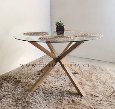 COMEDOR WARWICK 120CM + 6 SILLAS MARIPOSA LINO NEGRO - 3