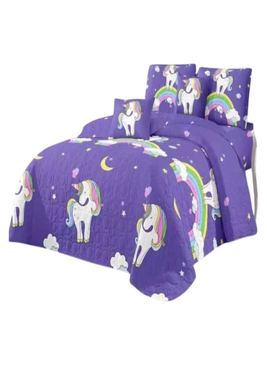 CUBRECAMA 1.5 PLAZAS MULTICOLOR QUILT VERANO - 2