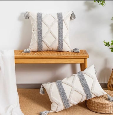 FUNDA COJÍN SET 4 BOHO B1 45 X 45 CM MULTICOLOR - 1