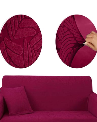 FUNDA SOFÁ JUEGO TEXTURIZADAS 3+1+1 ANTIDESLIZANTES 6N6 BURDEO - 2