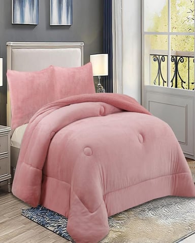 PLUMÓN CUBRECAMA CON CHIPORRO INVIERNO 2 PLAZAS ROSA - 3