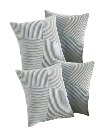 PACK DE 4 FUNDAS DE COJIN FELPA CELESTE - 1