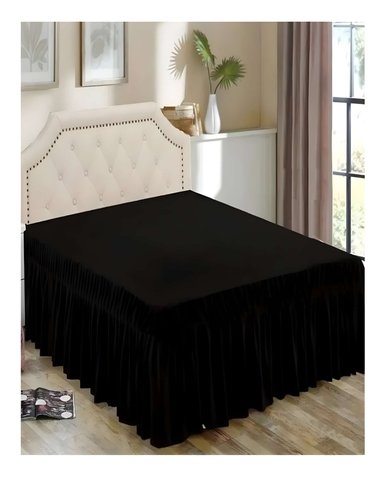 FALDON DE CAMA SIN FUNDA 2 PLAZAS EN COLOR NEGRO - 4