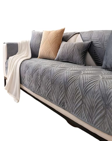 PACK DE 5 FUNDAS PARA SOFA CON DISEÑO GRIS - 1