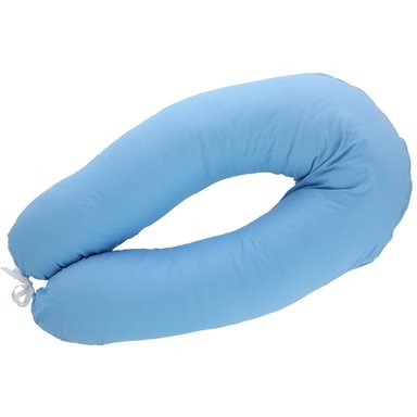 COJÍN SUEÑO BLANCO ALMOHADA MULTIFUNCIONAL MATERNAL MAS LA FUNDA 144 HILOS 87 X 32 CM CELESTE - 1