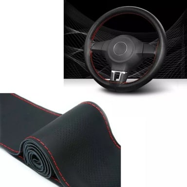 FUNDA CUBRE VOLANTE COSIDO PARA AUTO + HILO Y AGUJA /R&C - 2