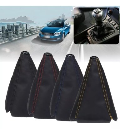 FUNDA CUBRE PALANCA DE CAMBIOS ECO CUERO NEGRO AUTO UNIVERSA - 2