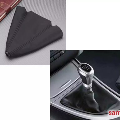 FUNDA CUBRE PALANCA DE CAMBIOS ECO CUERO NEGRO AUTO UNIVERSA - 5