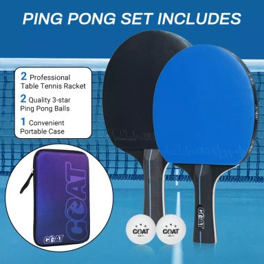PACK X2 PALETAS DE PING PONG + 2 PELOTAS + ESTUCHE - 5
