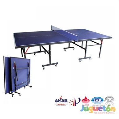 MESA PING PONG JUGUETÓN AJ-12 ACERO 152.5 CM X 274 CM 15MM FRONTÓN REGLAMENTARIA RUEDAS - 1