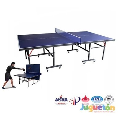 MESA PING PONG JUGUETÓN AJ-12 ACERO 152.5 CM X 274 CM 15MM FRONTÓN REGLAMENTARIA RUEDAS - 2