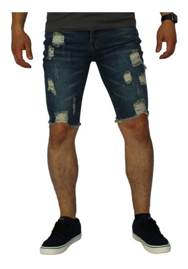 SHORT JEANS HOMBRE DIABOLO AZUL DY21076 SÚPER SLIM DESTROYED - 1