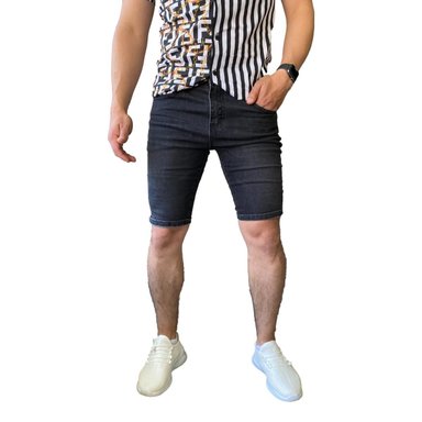 SHORT JEANS HOMBRE DIABOLO GRIS SÚPER SLIM FIT - 1