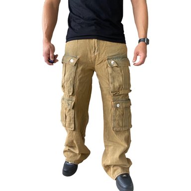JEANS DIÁBOLO CARGO ANCHO WIDE LEG HOMBRE - CAFÉ - 40 - 4