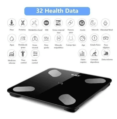 BÁSCULA BAÑO DIGITAL INTELIGENTE BLUETOOTH GRASA - 1
