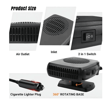 CALEFACTOR PARA AUTO 12V - 200W CALEFACCIÓN PORTÁTIL - 2