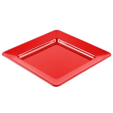 PLATO CUADRADO MELAMINA ROJA 30X30 CM - 4
