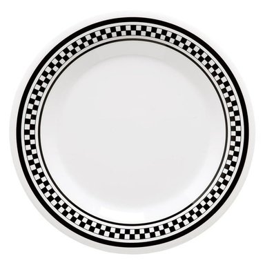 SET 3 PLATO NEGRO CON BLANCO 23 CMS. - 1