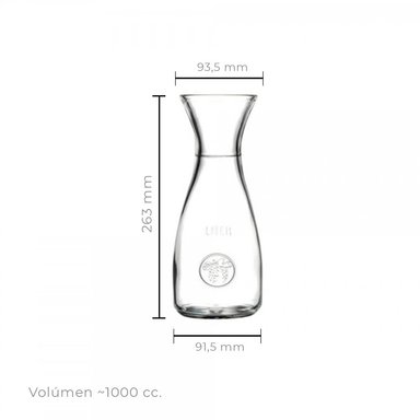 SET DE 2 BOTELLA DE VIDRIO 1 LITRO LINEA BACCHUS - 1