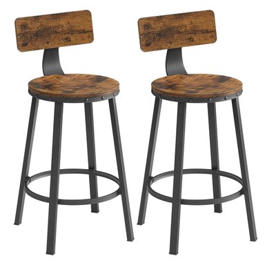 SET TABURETES SILLAS DE BAR CON RESPALDO H625 - 1