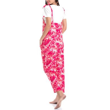 PIJAMA JARDINERA DE VISCOSA CON ESTAMPADO FLOREADO - 2